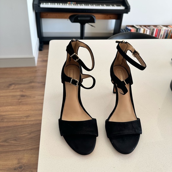 Antonio Melani Open Toe Suede Heels - Picture 3 of 6